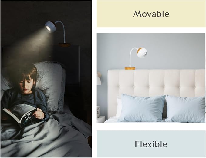 Patented Innovative Design Headboard Reading Light. No Drilling Book Light - Image 2