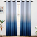 SimpleHome Ombre Gradient Blue White to Gray Curtains by SimpleHome