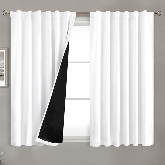 BGment 100% White Blackout Curtains 45 Inch Length by BGment