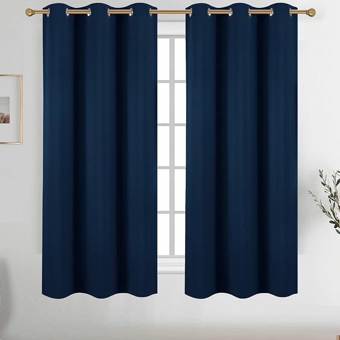Diraysid Navy Blue Grommet Blackout Curtains by Diraysid%2C+refresh+your+life