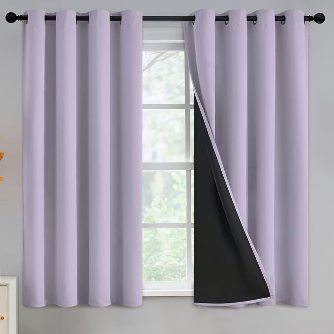 Yakamok Lilac Blackout Curtains 54 inches Long by Yakamok