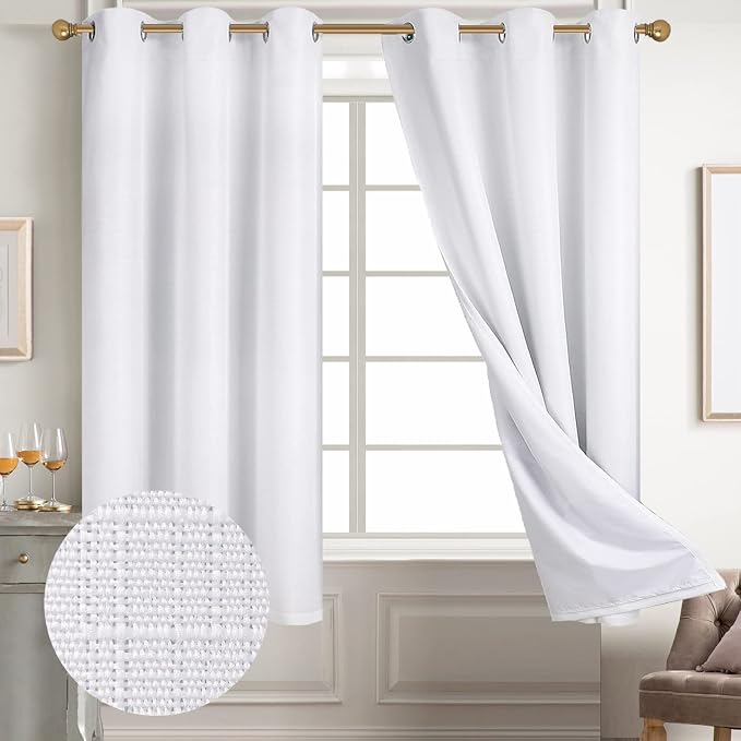 Diraysid 100% Blackout Curtains White Linen Curtains by Diraysid%2C+refresh+your+life
