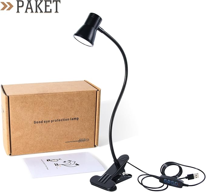 Clip Desk Lamp, USB Reading Light, Flexible Neck Led Clamp Light - Image 9