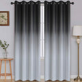 SimpleHome Black to Grey White Ombre Room Darkening Curtains 96 Inch | Curtains by SimpleHome