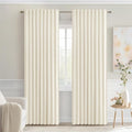 MIULEE Birch Back Tab Blackout Curtains 52x90 Inch Long 2 Panels Set | Rod by MIULEE