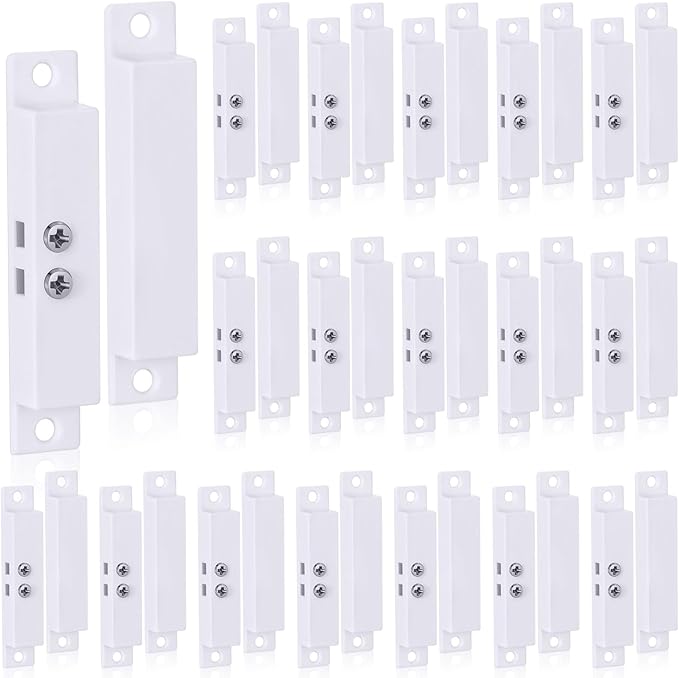 Tellegloww 20 Sets NC Wired Surface Mounted Alarm Magnetic Door Contact Sensor Door Window Reed Switch Sensor with Double Side Tape for Security
