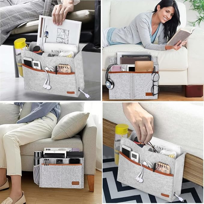 Bedside Caddy, Felt Bedside Storage Organizer, Hanging Storage - Image 6