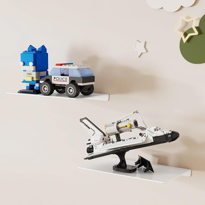 MKO 8" Small Floating Shelves for Wall, Metal Wall Mounted Shelf for Bathroom - Image 4