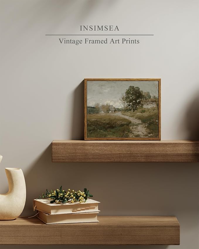InSimSea Framed Canvas Wall Art Decor, French Countryside Painting, Farmhouse - Image 2