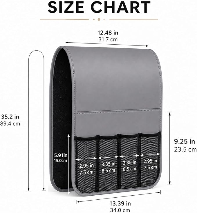 Armchair Caddy for Couch Remote Control Holder Recliner Armrest Organizer Non - Image 2