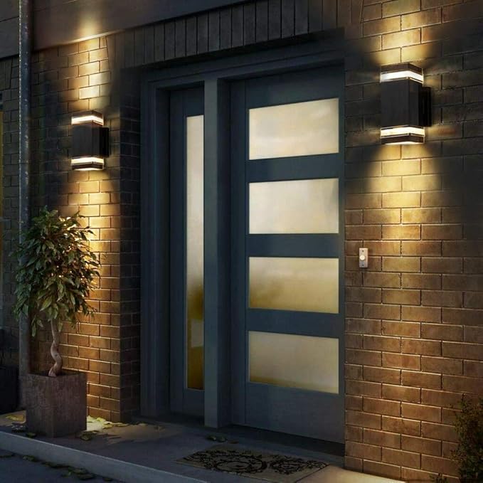 rosykite Modern LED Outdoor Wall Lights, Dusk to Dawn Outdoor Lighting Fixtures Wall Mount - ETL Listed,Aluminum Waterproof Front Door Lights 5000k - Up Down Light Fixture for Porch, Patio