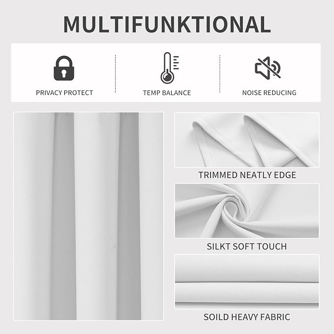 Joydeco Blackout Curtains 84 Inch Length 2 Panels Set, Thermal Insulated Long - Image 3