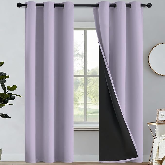 Yakamok Light Purple Blackout Curtains 63 inches Long by Yakamok