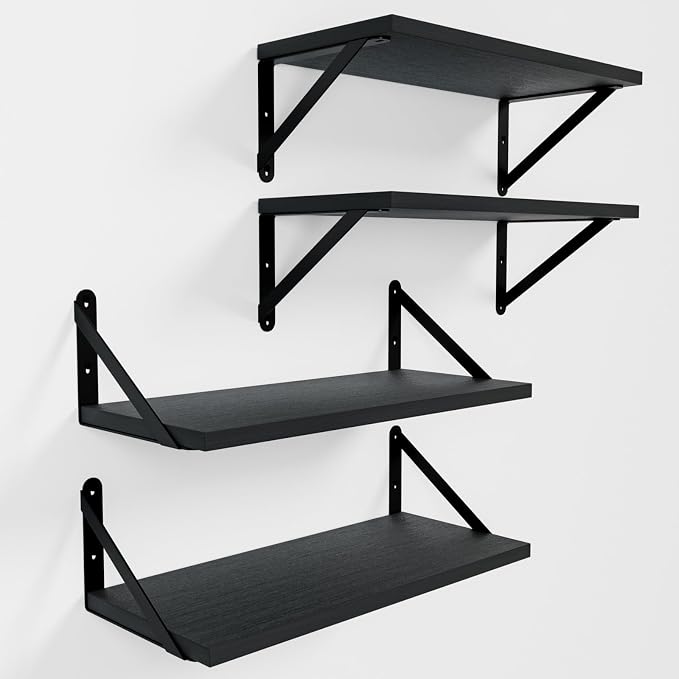 Wall Shelves 7.3" Deep Solid Paulownia Wood | 15mm Thick, Wider & Longer & by COCOYA