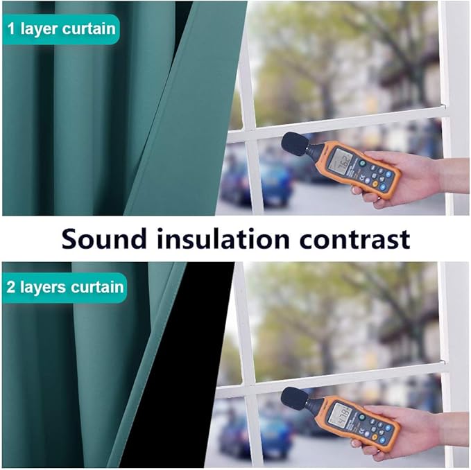 NICETOWN Sea Teal Full Shade Curtain Panels, Sea Teal, Pair of Thermal - Image 4