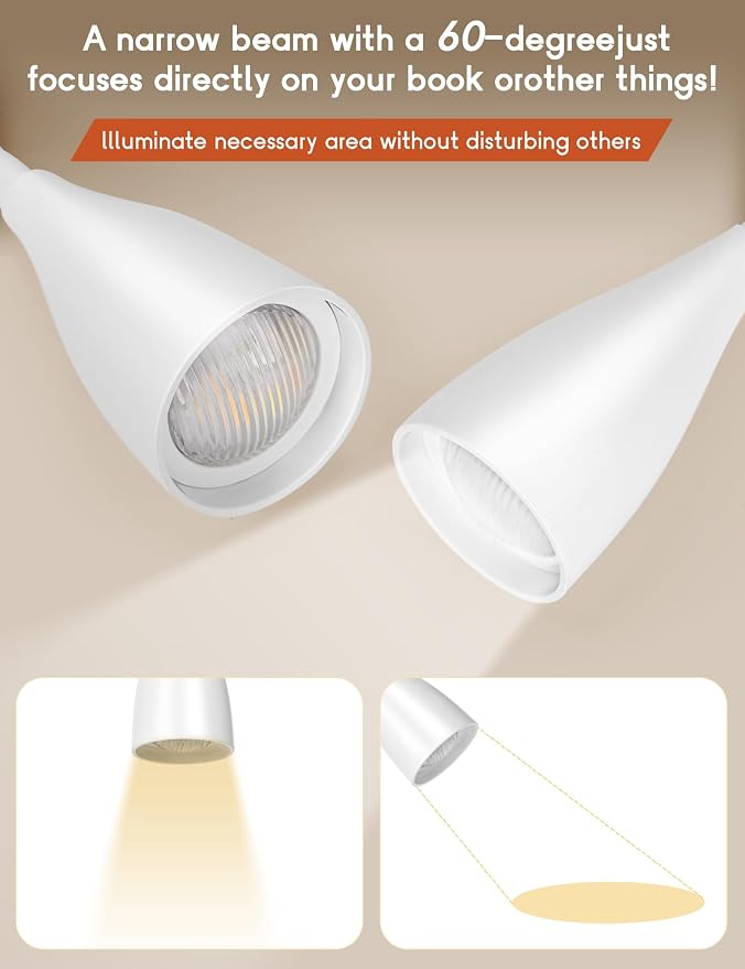 2 PCS Reading Light for Book in Bed, Clip on Light Reading Lamp - Image 3