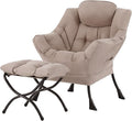 Welnow Lazy Chair with Ottoman, Reading Chair with Footrest，Khaki | A Side by LifeGetsBetterWithWelnow