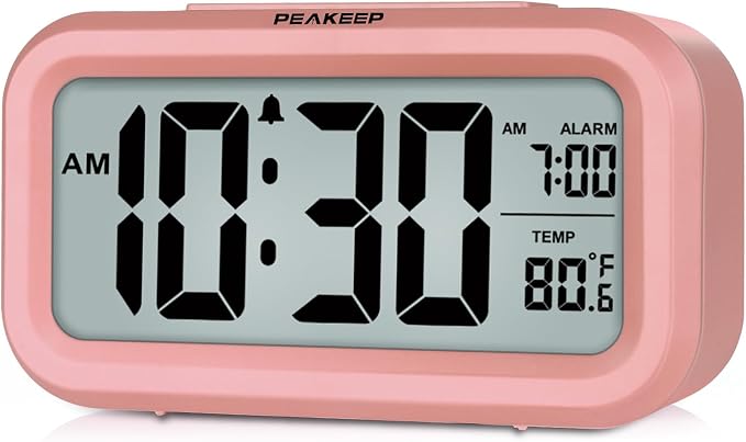 Peakeep Night Light Digital Alarm Clock Battery Operated Indoor Temperature | by PEAKEEP