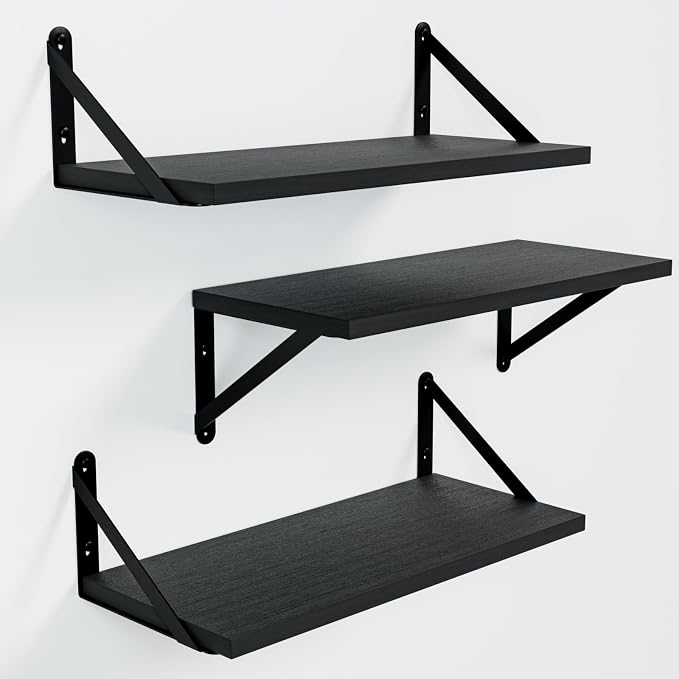 Wall Shelves 7.3" Deep Solid Paulownia Wood | 15mm Thick, Wider & Longer & by COCOYA