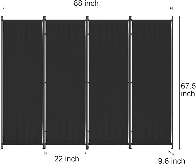 Morngardo 6FT Room Divider Portable, Folding Privacy Screens, 4 Panel Room - Image 2