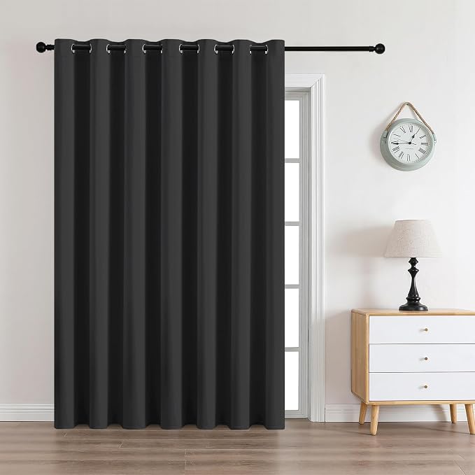 CUCRAF Custom Dark Grey Blackout Curtains 1 Panel Set, Thermal Insulated by CUCRAF