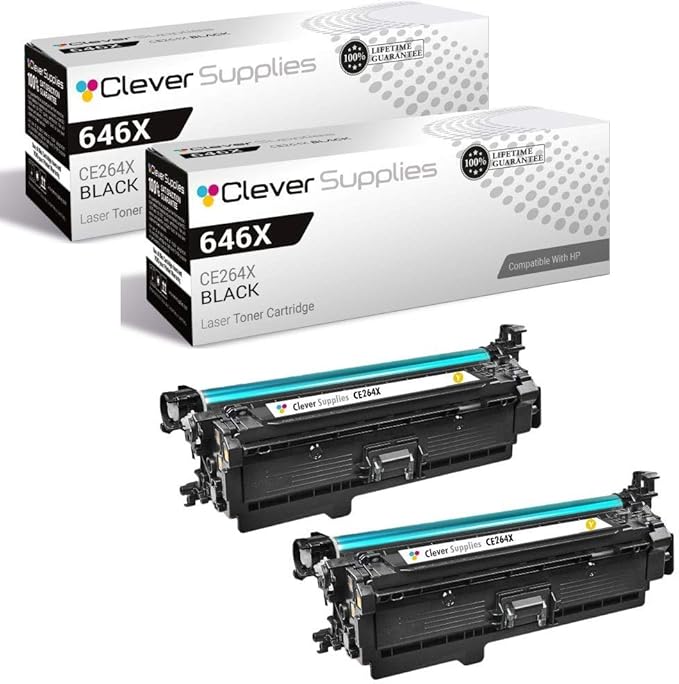 CS Replacement Toner Cartridge Compatible with HP CM4540fskm CE264X Black 646X Color CM4540 Color Enterprise CM4540fskm MFP CM4540 MFP CM4540f 2 Set