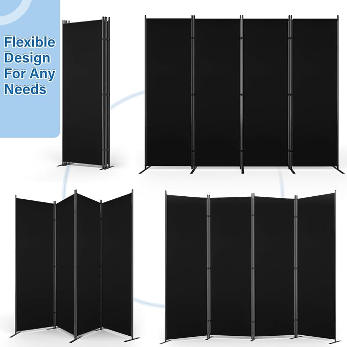 AKTOP 4 Panel Room Divider, Non-See-Through Freestanding Screen - Image 4