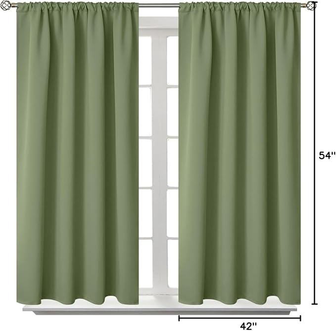 BGment Olive Green Blackout Curtains 54 Inches Length - Image 8
