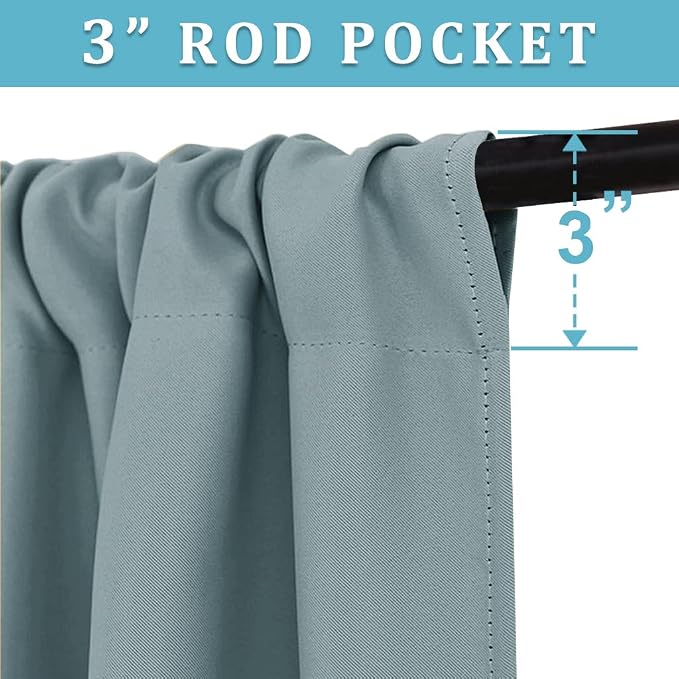 RYB HOME Cafe Blackout Curtains 24 inch Length - Image 2