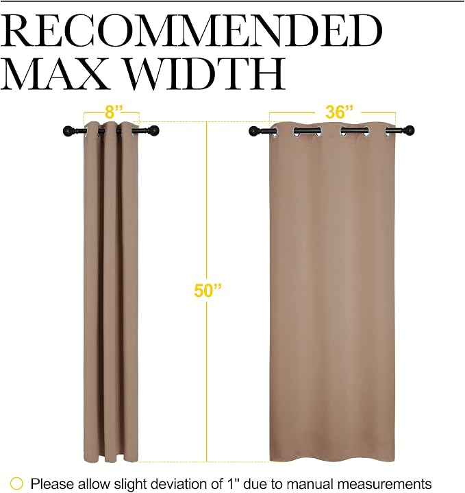 NICETOWN Small Window Kitchen Blackout Curtains, Thermal Insulated Solid - Image 7