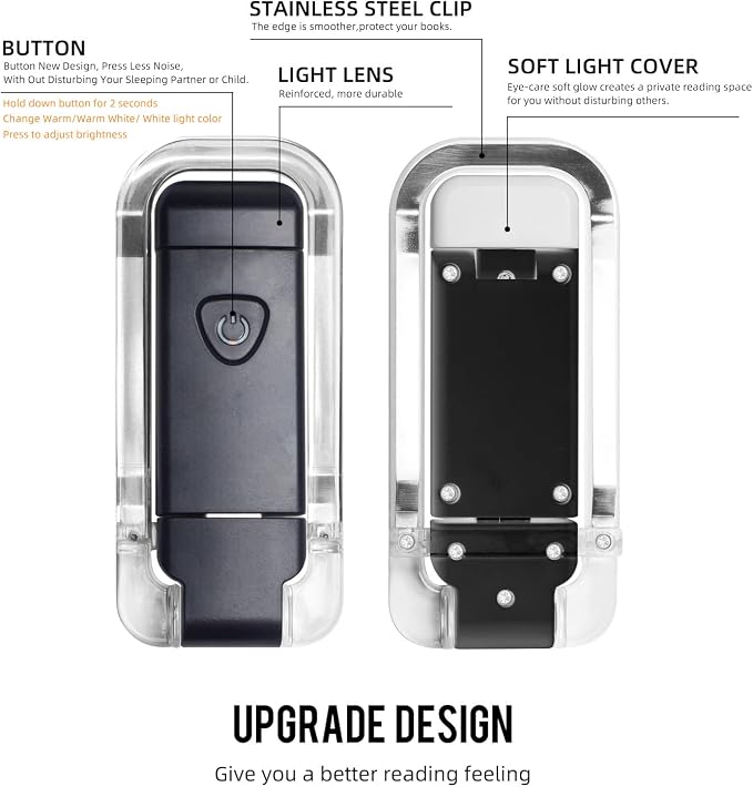 EGWASER Portable USB Rechargeable LED Clip-on Book Light - Image 9