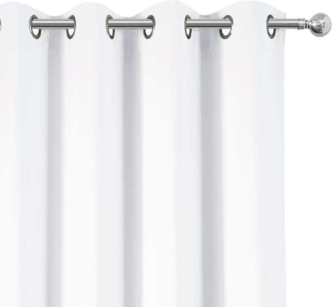 100% Blackout Curtains 52 x 84 Inches Long Thermal Insulated White Curtains - Image 8
