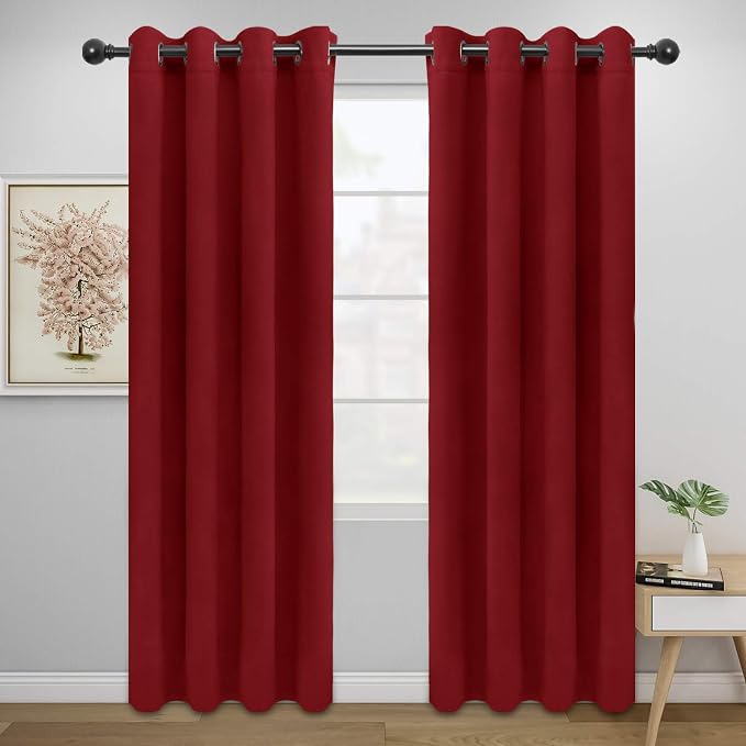 Easy-Going Blackout Curtains for Bedroom, Solid Thermal Insulated Grommet and by Easy-Going
