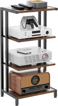 X-cosrack 16.5" Small 4-Tier AV Media Stand,Narrow Version Wooden Corner Shelves Stereo Cabinet Audio Rack Stand Tower Perfect for Small DVD Players Game Console TV Box Cable Box WiFi Router