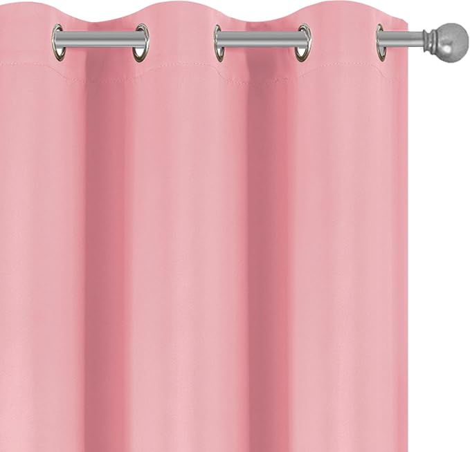 Diraysid Pink Grommet Blackout Curtains - Image 4