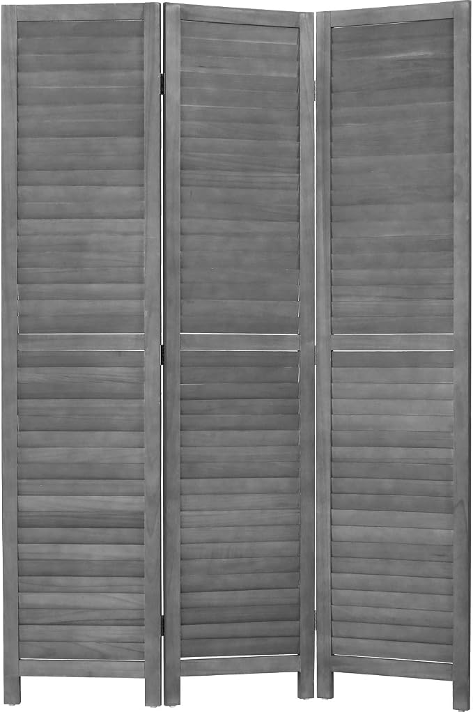 3 Panel Wood Room Divider 5.7 Ft Tall Privacy Wall Divider 67.7" x 16.9" Each by FDW