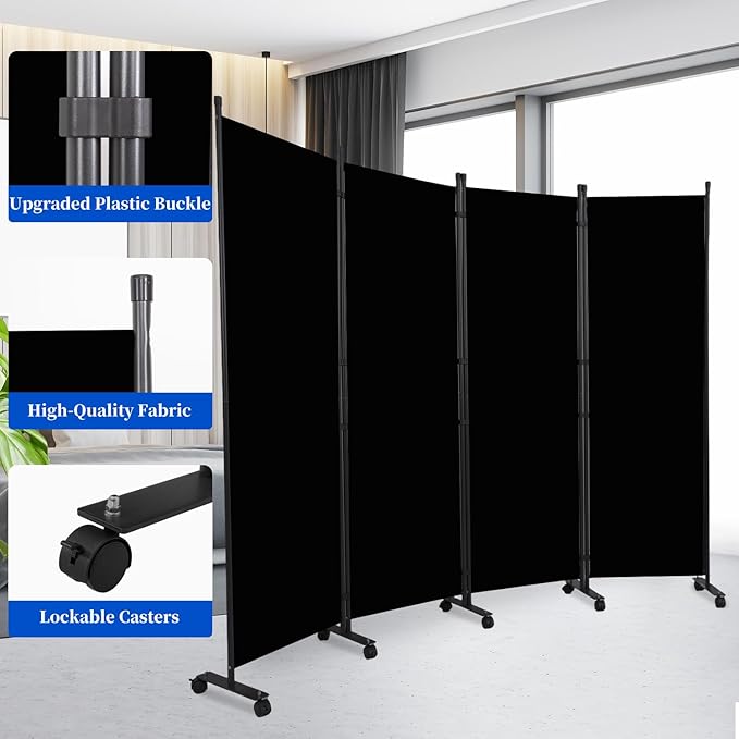 Room Divider 6FT 4 Panel Folding Privacy Screen - Image 6