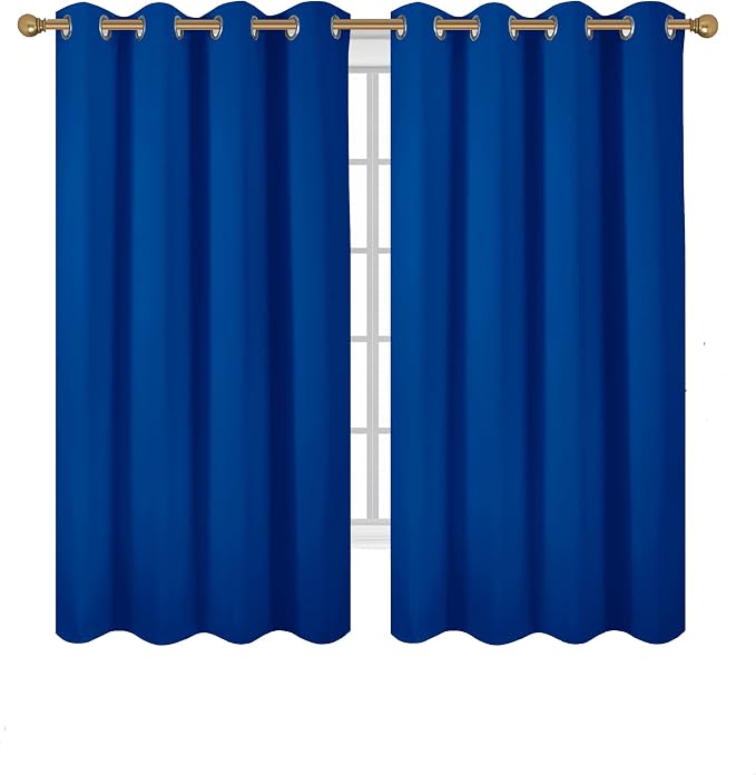 Diraysid Royal Blue Grommet Blackout Curtains - Image 2