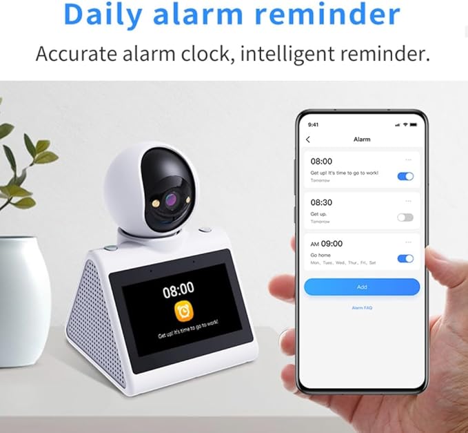 SIYZHOP Indoor Home Security Camera,Pet Dog Camera,Two Way Video Camera with 4.3inch Big Screen,Nanny cam, Monitor for Baby/Elder/Nanny/Dog/pet with Phone App Dome Camera(Button Calling Version)