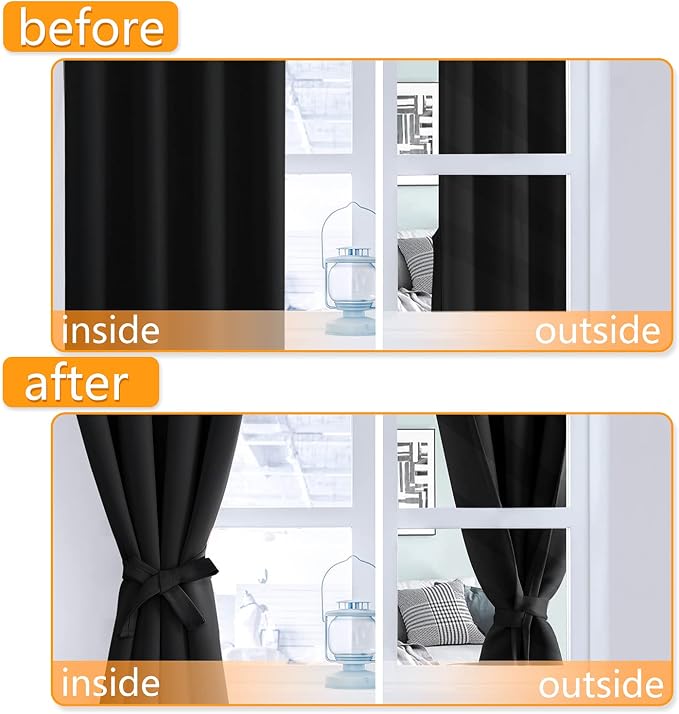 Blackout Curtains for Bedroom 38 x 63 Inches Length, Window Curtains for Living - Image 4