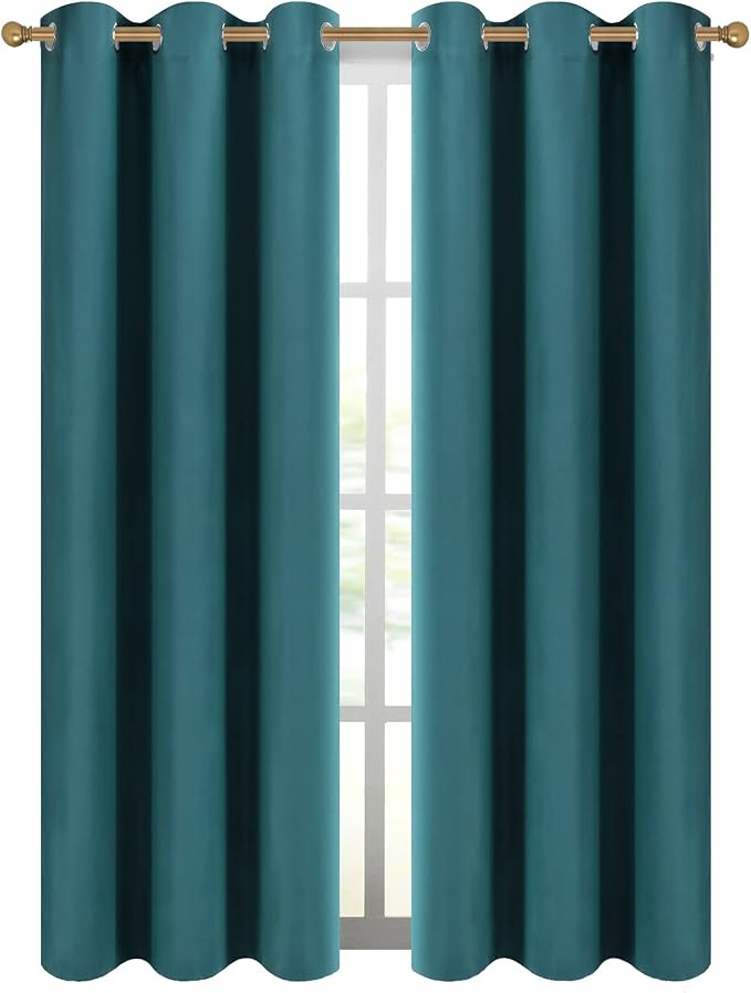 Diraysid Sea Teal Grommet Blackout Curtains - Image 2