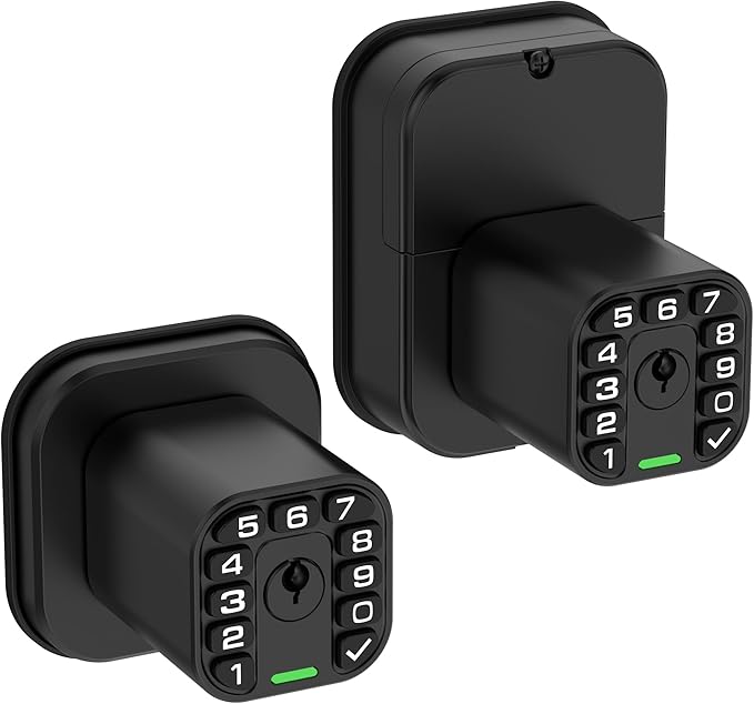Richelock IU52 Double-Sided Keypad Door Lock, All-Weather, Fully Waterproof Keyless Entry with Dual-Sided Programmable Codes, Same Key Both Sides for Outdoor, Indoor, Gate & Fence