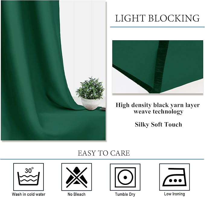 Diraysid Green Grommet Blackout Curtains - Image 5