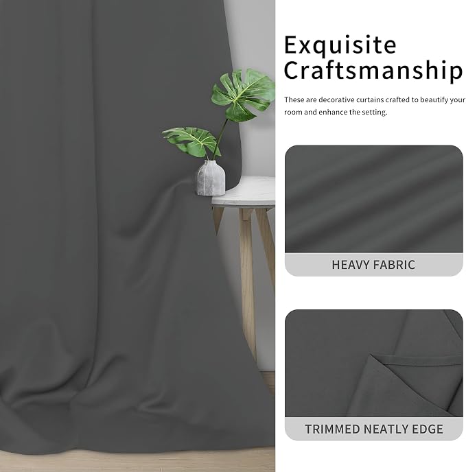 Easy-Going Thermal Grommet Blackout Curtains, 2 Panels 42x72 in, Noise Reduction - Image 5