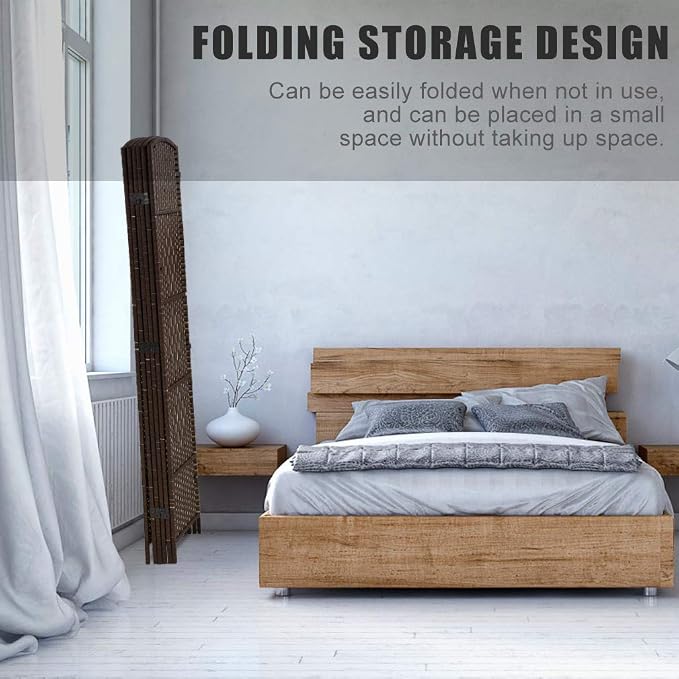Room Divider 6 Panel Folding Privacy Divider 6 Ft Indoor Wall Divider Portable - Image 6