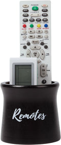Small Black Wood Remote Control Holder, Organizer by THORNIA
