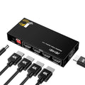 HDMI Splitter 1 in 4 Out, JCHICI HDM1 Switcher Splitter 4K@60Hz 4:4:4, HDMI Spliter for Dual Monitors, EDID Control, Compatible with Xbox PS4 Blu-Ray Player HDTV (1 Source onto 4 Displays)