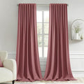 MIULEE Dusty Rose Back Tab Blackout Curtains 52x120 Inch Long 2 Panels Set | by MIULEE