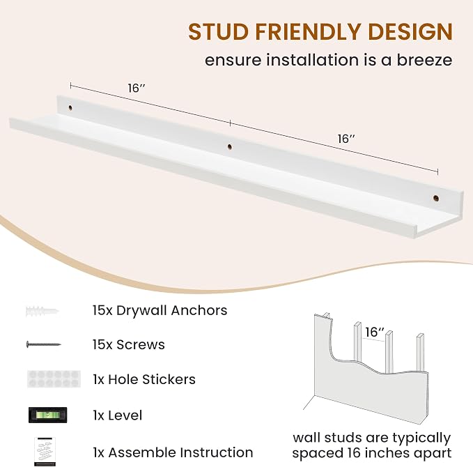 Picture Ledge Shelf, Floating Shelves - Image 5