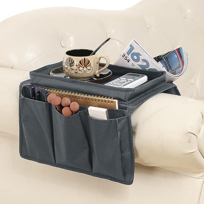 5 Pockets TV Remote Control Holder Couch Sofa Tray Armrest Organiser Oxford by JIAHG